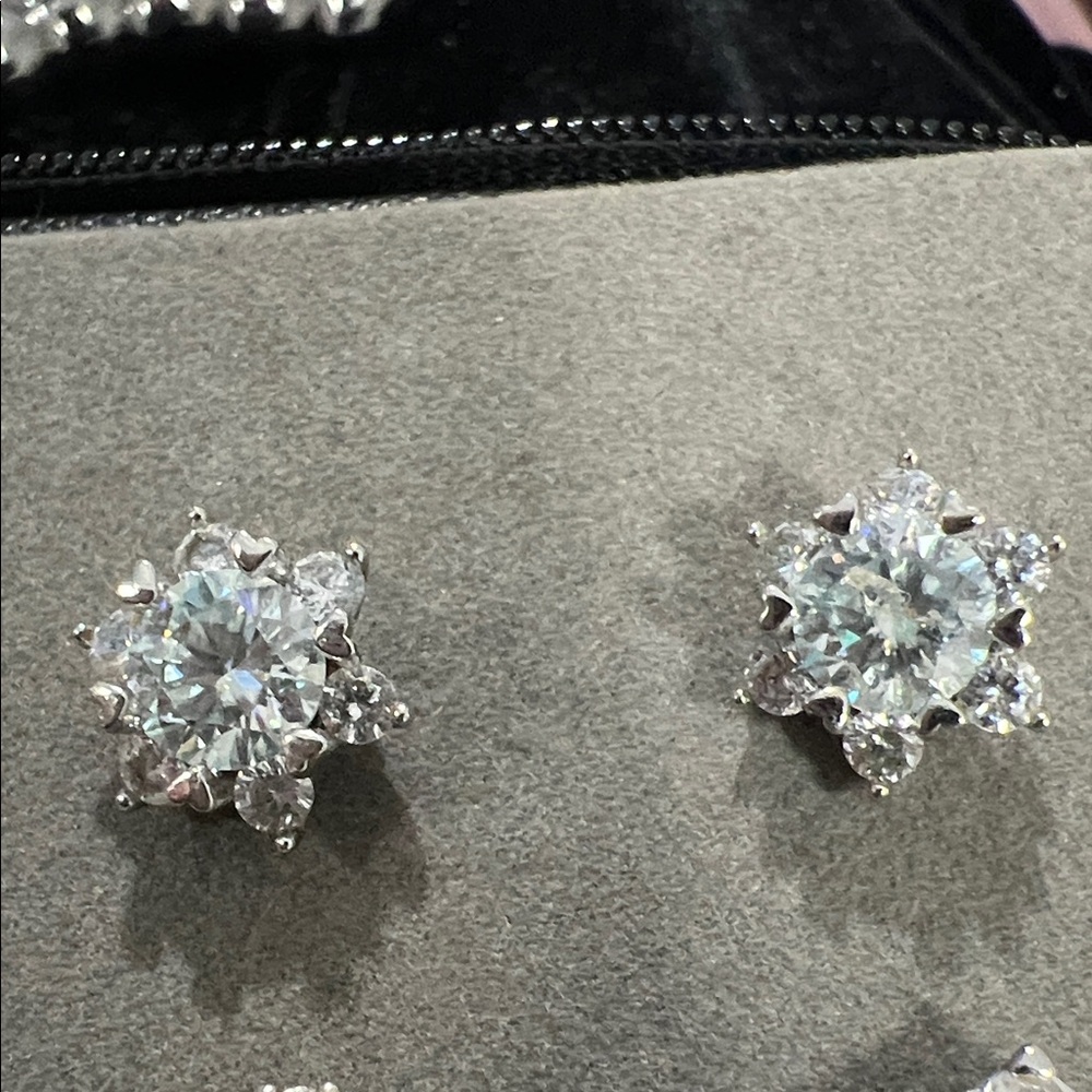 Elegant Silver Flower Stud Earrings